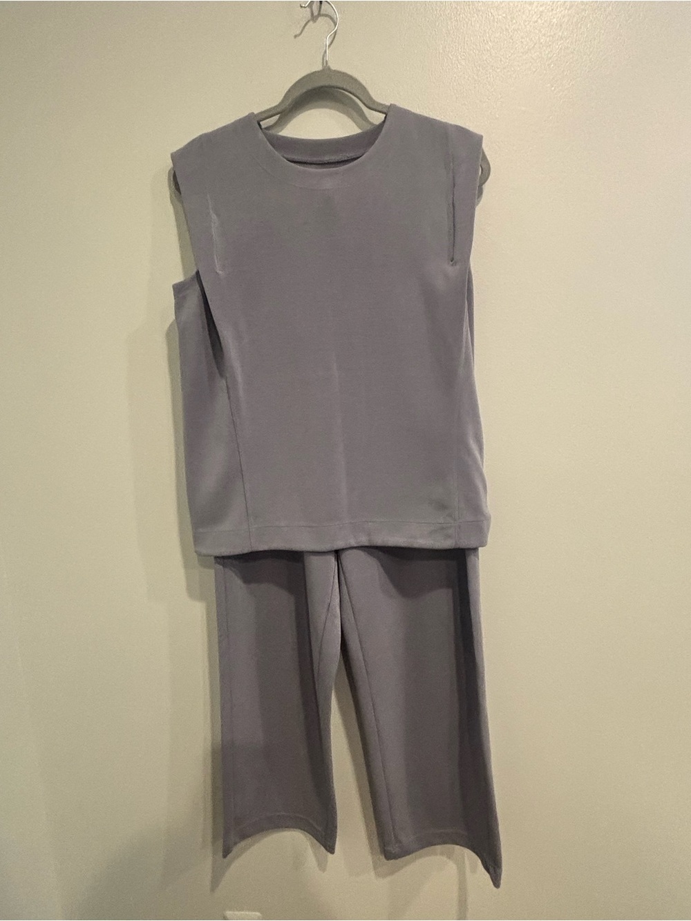 Athleta S Casual Sleeveless Top & Wide-Leg Pants Set in Dusty Lavender - Picture 1 of 9